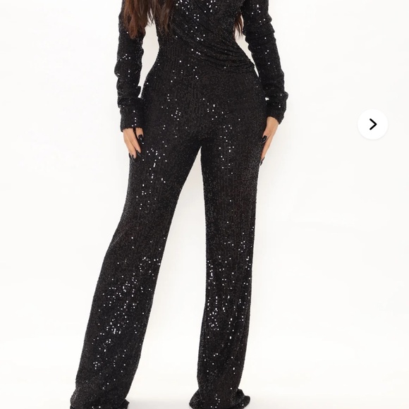 Sexy black sequin jumpsuit - Picture 2 of 4